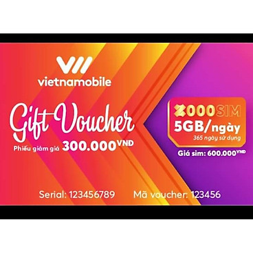 Sim Vietnamobile 2000 - 5Gb/Ngày