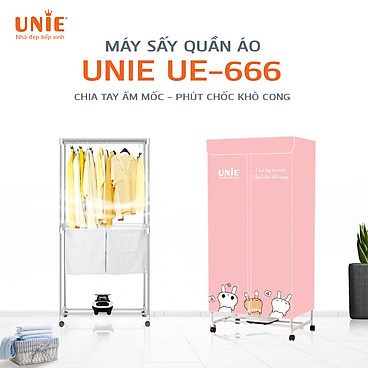 Mua Máy Sấy, Tủ Sấy Quần Áo UNIE UE-666 Có Remote Tiêu Chuẩn Đức Công Suất 1500W - Hàng Chính Hãng tại Gia Dụng Vũ Gia