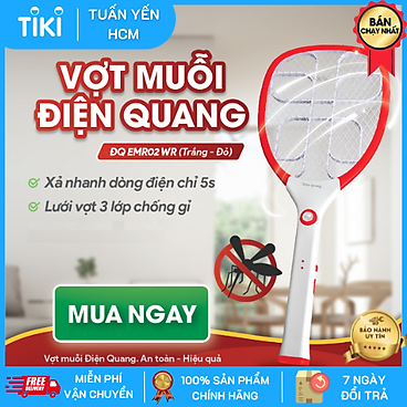 Vợt Muỗi Điện Quang Đq Emr02 Wr - Trắng Phối Đỏ