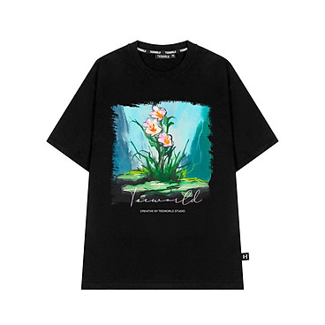 Mua Áo Thun Local Brand Teeworld Flower T-shirt Trắng Đen Nam Nữ Form Rộng Unisex - ĐEN - M tại Teeworld Thế giới áo thun