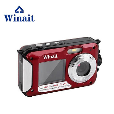 Mua Máy ảnh kỹ thuật số không thấm nước Winait 5M 16x Zoom Underwater HD Cam 2.7inch LCD CMOS Trò chơi chống nước DC Double Màn hình camera: màu đỏ tại Michine