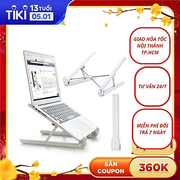 Mua Giá Đỡ/ Đế Đỡ Laptop, Máy tính để bàn tản nhiệt T6 chất liệu hợp kim chắc chắn - Hàng chính hãng - Trắng tại The Magic