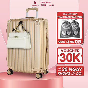 Mua Vali du lịch BAMOZO 8809 vali kéo nhựa được bảo hành 5 năm - Vàng Đồng - Size 20 tại Bamozo Official