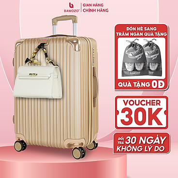 Mua Vali du lịch BAMOZO 8809 vali kéo nhựa được bảo hành 5 năm - Vàng Đồng - Size 20 tại Bamozo Official