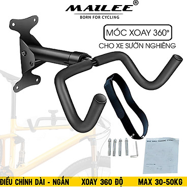 Mua Giá treo xe đạp gắn tường ngang 2 nhánh MTR-360 có điều chỉnh nghiêng 360 độ, gập gọn lên 90 độ, kéo dài thu gọn (đầy đủ phụ kiện) + kèm dây buộc bánh xe - Mai Lee tại Mai Lee House