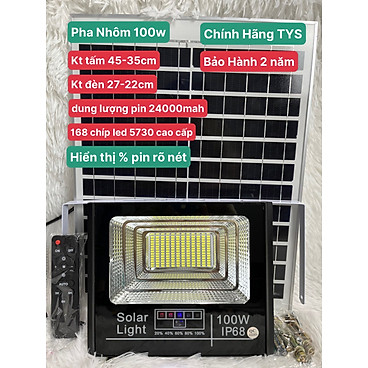 Mua Đèn Năng Lượng Mặt Trời Pha , Bàn Chải , Đèn Đường, Sân Vườn Mẫu Mới Nhất Hiện Nay - PHA NHÔM 100W(45-35CM) tại Kho Đèn Năng Lượng