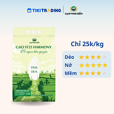 Mua Gạo ST25 Harmony Vinh Hiển 5KG tại Tiki Trading