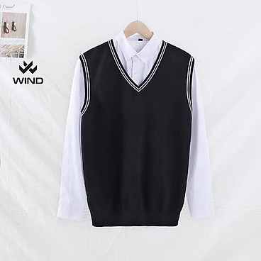 Áo Gile Unisex Wind Form Rộng Len Basic Nam Nữ Oversize Kiểu...