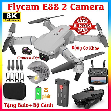 Mua Máy bay điều khiển từ xa, Flycam điều khiển giá rẻ E88 Pro 2 Camera quay video và chụp ảnh 4k, Giữ vị trí tốt, nhào lộn 360 độ - Hàng chính hãng - Bộ 1 pin tại X Game