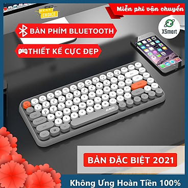 Mua Bàn phím bluetooth không dây XSmart 308i cho điện thoại, máy tính bảng, laptop, pc máy tính bàn siêu CUTE, phím cực thích - Hàng Chính Hãng - Xám trắng cao cấp tại XSmart Official Store