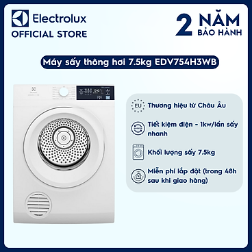 Mua Máy sấy thông hơi Electrolux 7.5kg UltimateCare 300 - EDV754H3WB [Hàng chính hãng] tại Electrolux Official Store