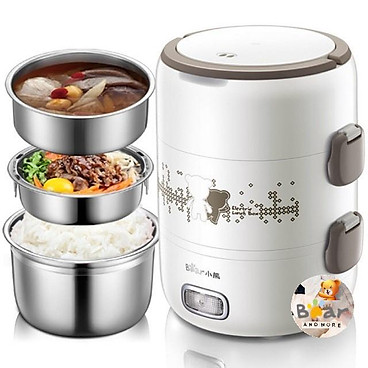 Mua Hộp cơm cắm điện Bear DFH-S2358, dung tích 2.0L, sử dụng nấu, hâm nóng, giữ nhiệt cho thức ăn, dùng cho văn phòng - Màu trắng tại Đồ Sơ Sinh Mẹ và Bé Chip