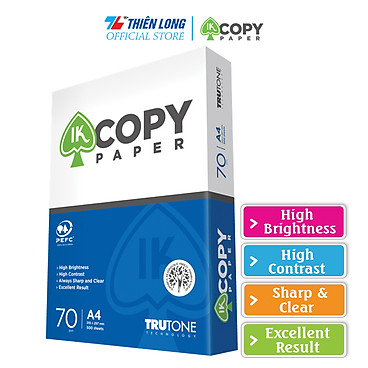 Mua Giấy in photo A4 IK Copy IK-01 - Định lượng 70 gsm - 500 tờ/ream - giấy chất lượng cao nhập khẩu Indonesia tại Thiên Long Official Store