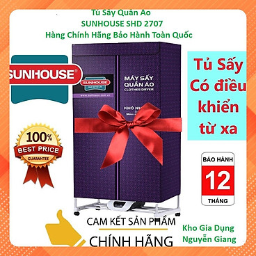 Mua Tủ sấy Quần Áo Máy sấy Quần Áo SUNHOUSE SHD2707, Có điều khiển từ xa , Khử mùi , BH 12 tháng Hàng Chính Hãng tại kho hàng điện gia dụng GIANG VỸ