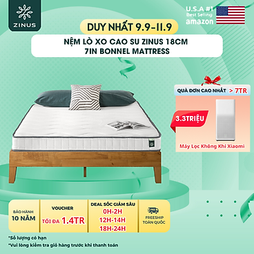 Mua Nệm Lò Xo Cao Su Liên Kết Zinus 18cm Bonnel Mattress - Regular 120x200x18cm tại ZINUS OFFICIAL STORE