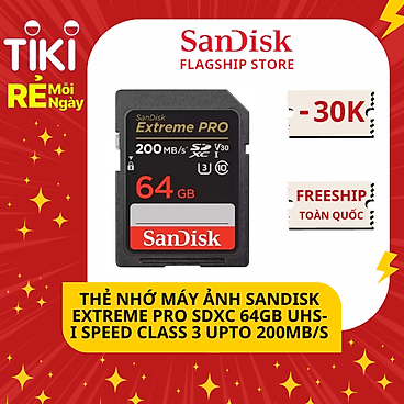Mua Thẻ Nhớ SDXC SanDisk Extreme Pro U3 V30 1133X 128GB 170MB/s - Hàng Chính Hãng - 64GB tại SanDisk Flagship Store