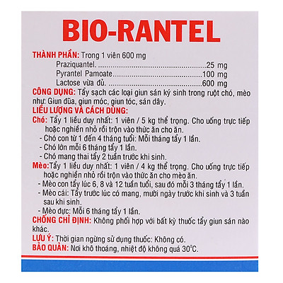 Sổ Giun Chó Mèo Bio (Hộp 10 Viên)