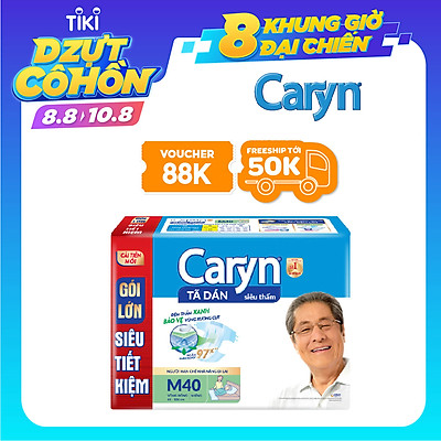 Tã Dán Siêu Thấm Caryn Gói Siêu Tiết Kiệm M40 (40 Miếng)