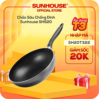 Chảo Sâu Chống Dính Sunhouse SHS20 20cm