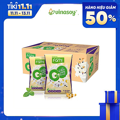 Thùng Sữa Đậu Nành Famigo Mè Đen Nếp Cẩm (200ml x 40 Bịch)