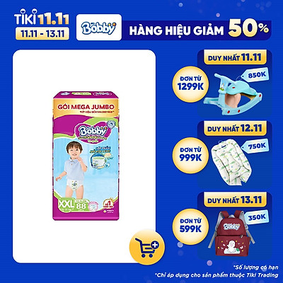 Tã Quần Bobby - Đệm Lưng Thấm Mồ Hôi XXL88 (88 Miếng)