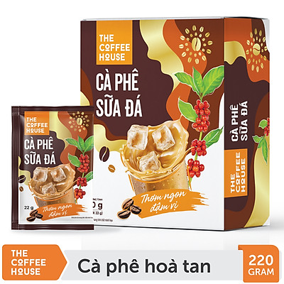 Cà phê sữa đá hoà tan The Coffee House (Hộp 10 gói x 22g)