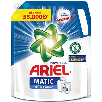 Combo 2 Nước Giặt Ariel Matic Đậm Đặc/ Hương Downy/ Khử Mùi Ẩm Mốc