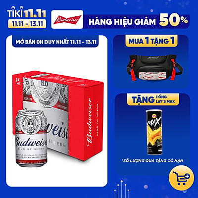 Thùng 24 Lon Bia Budweiser (330ml / Lon)