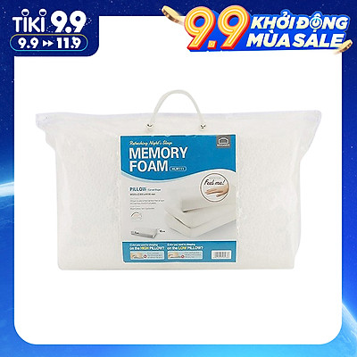 Gối Memory Foam 50D Hình Cong Lock&Lock HLW111 (50 x 30 cm) - Trắng