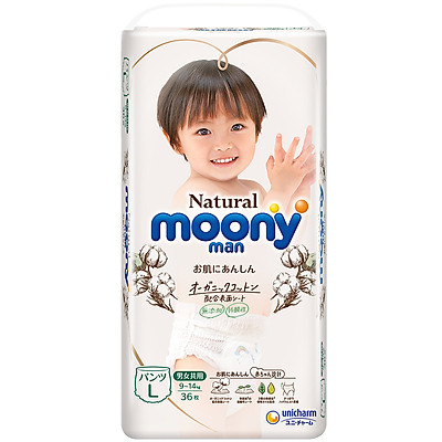 Tã Quần Moony Natural Bông Organic L36 (36 Miếng)