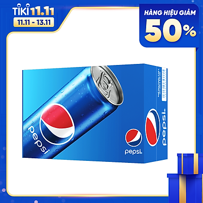 Thùng 24 Lon Nước Ngọt Có Gaz Pepsi (320ml/lon)