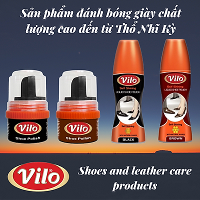 Xi nước đánh bóng giày Vilo liquid shoe polish 80ml (màu đen)