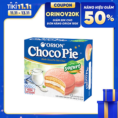 Bánh Orion Chocopie Sữa Chua Yogurt (12 bánh x 30g)