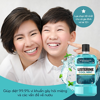 Bộ Đôi Nước Súc Miệng Hương Bạc Hà Listerine Cool Mint (750ml/ Chai) - 8850007800071