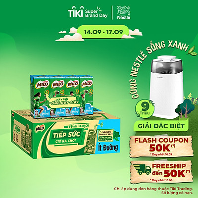 Thùng 48 Hộp Sữa Nestlé Milo Ít Đường (180ml/ Hộp)