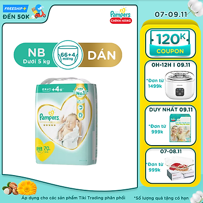 Tã Dán Pampers Nội Địa Nhật Bản NB70/S64/M52/L42