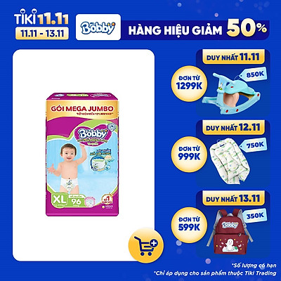 Tã Quần Bobby - Đệm Lưng Thấm Mồ Hôi XL96 (96 Miếng)