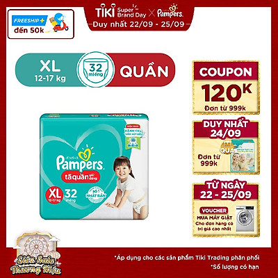 Tã Quần Pampers Giữ Dáng Mới Gói Lớn L36/XL32/XXL28/M40