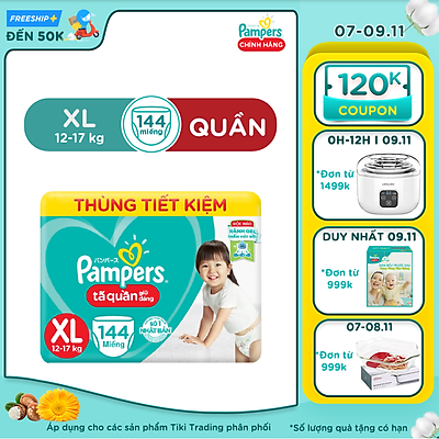 Tã Quần Pampers Giữ Dáng MegaBox M180/L162/XL144