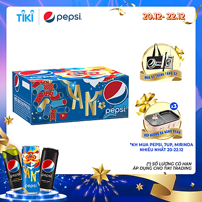 Thùng 24 Lon Nước Ngọt Có Gaz Pepsi (320ml/lon)