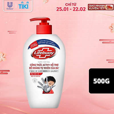 Nước rửa tay Lifebuoy bạc bảo vệ 500G