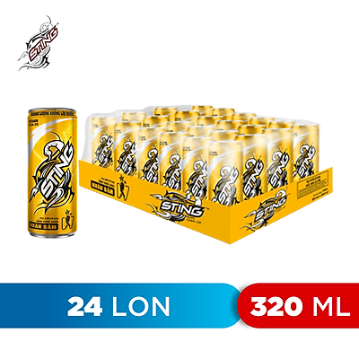 Thùng 24 Lon Nước Tăng Lực Sting Vàng (320ml/Lon)