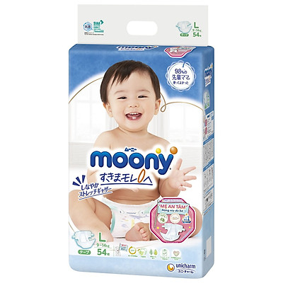 Tã Dán Cao Cấp Moony Nhật Bản L54 (54 Miếng )