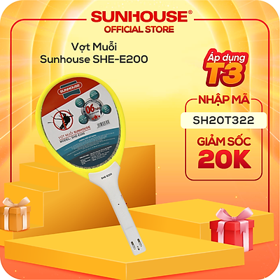 Vợt Muỗi Sunhouse SHE-E200 - Vàng