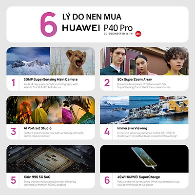 Điện thoại Huawei P40 Pro (8GB/256GB) - Hàng Phân Phối Chính Hãng