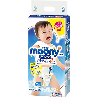 Tã Quần Cao Cấp Moony Nhật Bản Bé Trai L44 (44 Miếng)