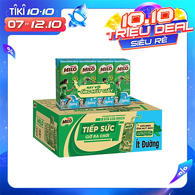 Thùng 48 Hộp Sữa Nestlé Milo Ít Đường (180ml/ Hộp)