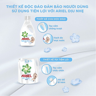 Combo 2 Túi Nước Giặt Ariel Dịu Nhẹ Cho Da Nhạy Cảm (2.15kg/ Túi) - Mềm mại ngát hương - An toàn cho da em bé