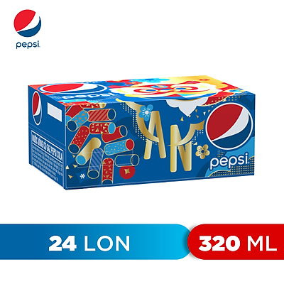 Thùng 24 Lon Nước Ngọt Có Gaz Pepsi (320ml/lon)