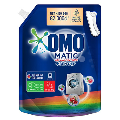 Nước giặt Túi 3.7kg OMO Matic Cho máy giặt cửa trước Cửa Trước Bền Màu Bền màu tinh chất Lựu Tre